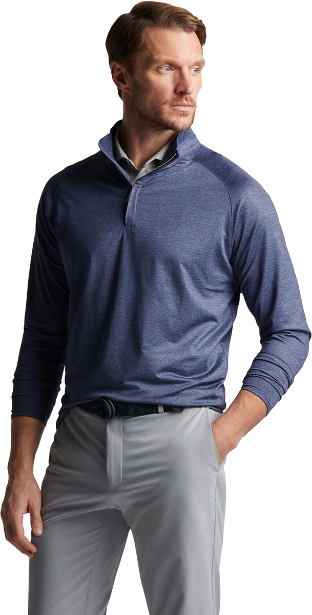 Peter Millar Crown Crafted Stealth Paisley Performance QuarterZip Golf
